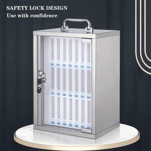 Wall-Mounted Cell Phones <b>Storage</b> <b>Cabinet</b> Metal <b>Locker</b> Cell Phone <b>Locker</b> Box with Door Lock Keys for School Classroom Gym Office - Product Image 5