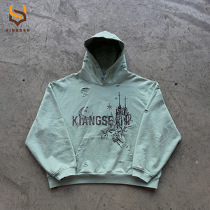 Sweat-shirt surdimensionné pour homme de haute qualité, personnalisé, 420 g/m², imprimé vintage, lavage à l'acide, coton lourd, tissu French Terry, avec capuche - Product Image 1