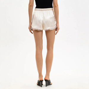Women <b>Lace</b> Trim Spliced Shorts, <b>Elastic</b> Waist Luxury Chic Outerwear Pants with Unique Design - Product Image 5