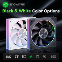 Ventilateur de boîtier PC SNOWMAN XK120-ARGB-BK 120mm Noir ARGB 76.8CFM à haut débit d'air, roulement hydraulique PWM 5V 3 broches, synchronisation, vente en gros