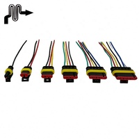 Vente en gros de connecteurs de câble à 4 broches scellés et étanches pour fils électriques, ensemble de connecteurs automatiques pour kit voiture moto