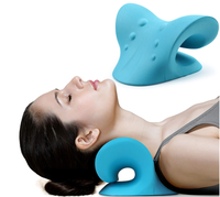 Oreiller de relaxation pour l'alignement de la colonne vertébrale, dispositif de traction cervicale, non toxique, inodore, soulagement de la douleur cervicale et des épaules, massage confortable et étirement