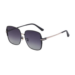 Nuevas gafas de sol polarizadas con montura cuadrada para mujer, montura metálica, protección UV400, lentes TAC de clase 2, Color negro C1C2C3C7C9 - Product Image 3