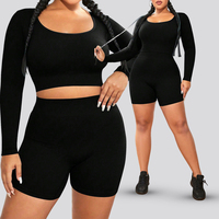 YNSEA Vêtements de yoga sur mesure, grande taille, manches longues, shorts, vêtements de sport, vêtements de fitness, tenue de sport pour femmes, ensembles de yoga grande taille