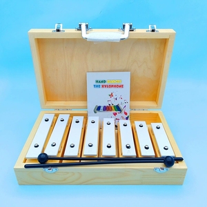 ขายส่ง Glockenspiel โลหะสีขาว 8 คีย์ พร้อมกล่องไม้สนแข็งแรง และไม้ตี 2 อัน เครื่องดนตรีประเภทออร์ฟ - Product Image 5