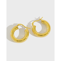 925 en Argent Sterling Cercle Rond Femmes Hoop Boucles D'oreilles pour Femmes Or/Argent Couleur Boucles D'oreilles Bijoux Cadeaux