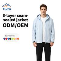 Veste d'hiver à capuche 3 couches JK-OEM pour homme, style urbain, imperméable, avec logo frontal, idéale pour l'escalade