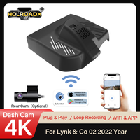 Caméra embarquée HOLROADX Plug&Play 4K pour Lynk&Co 02 2022, enregistrement en boucle avant/arrière, vision nocturne, contrôle via application Wifi