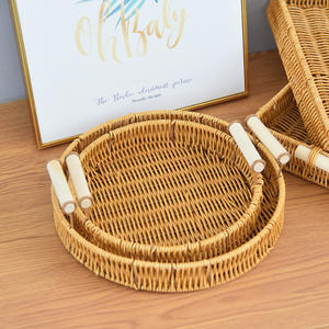 Корзина для хлеба в стиле джапанди из ротанга с двумя ручками, плетеная вручную, подставка для булочек, поднос для фруктов, для гостиной/домашнего использования, для хранения - Product Image 5