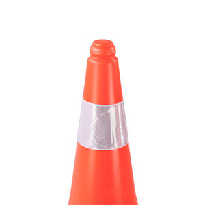 शीर्ष 500 मिमी ऊंचाई पे यातायात सड़क सुरक्षा संकेत काले आधार के साथ परावर्तक पोर्टेबल आउटडोर शंकु - Product Image 6