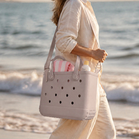 Sac de plage imperméable en EVA couleur unie avec logo personnalisé et bandoulière amovible, réutilisable pour la plage, la piscine, l'usage quotidien et les vacances