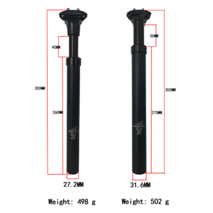 405 ZOOM 27.2/31.6X350mm <span class=keywords><strong>VTT</strong></span> - <span class=keywords><strong>Tige</strong></span> de <span class=keywords><strong>selle</strong></span> amortissante pour vélo de montagne - <span class=keywords><strong>Tige</strong></span> de <span class=keywords><strong>selle</strong></span> à suspension - Product Image 3