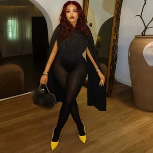 Ghh10540-Mùa Thu Mới 2025 Màu Rắn Giản Dị Mỏng Phù Hợp Với Chắp Vá Dài Tay Mở Cánh Tay Lưới Dài Jumpsuit - Product Image 5