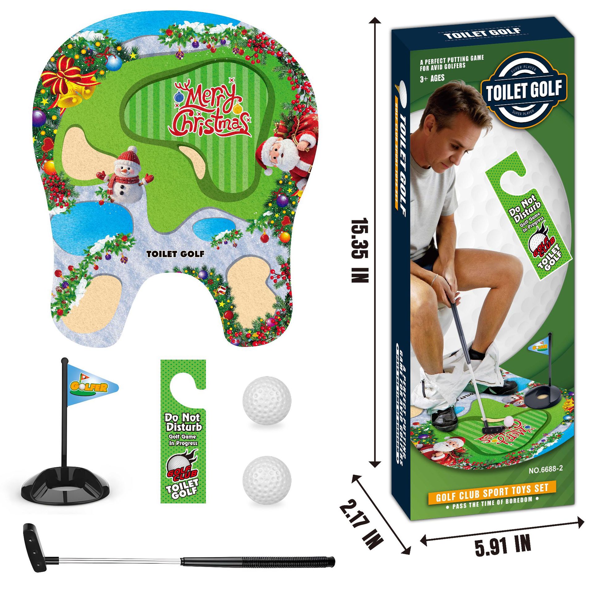 Toilettes sur le thème de Noël vert golf