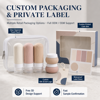Bouteilles de voyage en silicone 60ml et 30ml, contenants de toilette pliables et légers, emballage cosmétique, forme personnalisée OEM, vente en gros