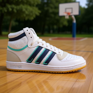 Zapatillas de Baloncesto Adidas Top Ten Rb para Hombre, Blancas y Azul Marino, Parte Superior Sintética, Suela de Goma, Entresuela de EVA, Forro de Malla - Product Image 2