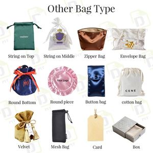 Custom Screen Printing Logo <b>Cheap</b> Silk Satin Extension Hair <b>Bags</b> for <b>Gift</b> Use - Product Image 6