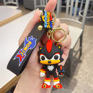 <span class=keywords><strong>Sonic</strong></span> <span class=keywords><strong>Hedgehog</strong></span> Cartoon Doll Pareja PVC Anime Llaveros Accesorios Venta al por mayor Llaveros de plástico de goma para bolsas Colgante de regalo - Product Image 6
