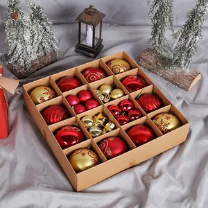 44pcs Box 3cm 6cm high quality Hanging luxury Snowflake Printed New Christmas Product Ornaments Plastic Ball For Tree Decoration