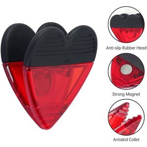 Custom Logo Heart Shape PP/PS Plastic Refrigerator Magnet Clips Multipurpose Magnet Paper Clips <b>Snacks</b> <b>Bag</b> Clips for Household - Product Image 4