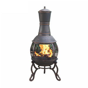 Moderna Chimenea Decorativa da Esterno, Braciere con Camino e Barbecue - Griglia - Product Image 1