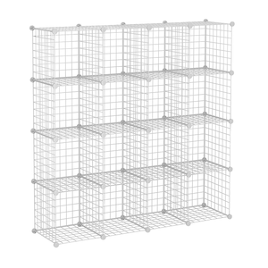 <span class=keywords><strong>4</strong></span> <span class=keywords><strong>Cube</strong></span> dây lưới kệ lưu trữ giá rẻ Giá thường vụ loại thiết kế kim loại với Stackable Cubes tùy chỉnh kích thước cho sử dụng trang trí - Product Image 2