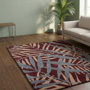 Modern Geometric Area <b>Rug</b> Rectangle Wool Acrylic Tufted Non-Slip Latex Backing Living Room - Product Image 4