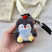 Porte-clés Peluche Série Océan : Pingouin Enlacé, Jouet Sonore, Accessoire de Sac, Animal en Peluche Anti-Stress