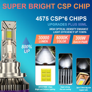 X30 12V 300W 50000LM 6500K CSP High Low Beam IP68 Canbus Auto Lighting System H1 H3 H4 <strong>H11</strong> 9005 9006 H7 Car Led Headlight Bulb - Product Image 2