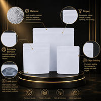 Sacs en Mylar blanc mat de 3,5 g, 7 g, 14 g avec fermeture éclair refermable, emballage anti-odeur, vente en gros