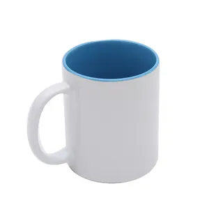 Baixo preço Love Handle Revestido Caneca Cor Interior Exterior Branco Puro Customizável