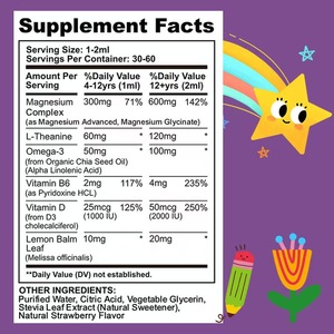 OEM 60ml Gouttes de magnésium complexe pour enfants L-Théanine Vitamine <span class=keywords><strong>B6</strong></span> D Complément alimentaire pour le sommeil - Product Image 2