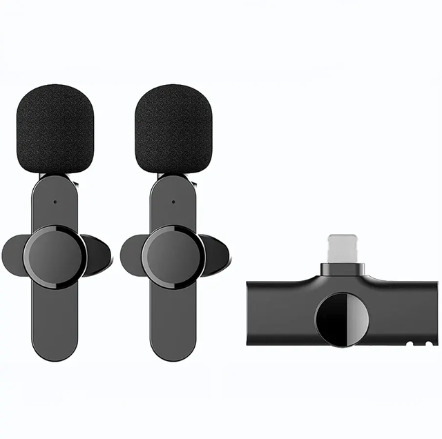K9 K11 2 in 1 Wireless Lavalier Microphone Type-C Content Creators Phone Lapel Video 2.4ghz Wireless Microphone