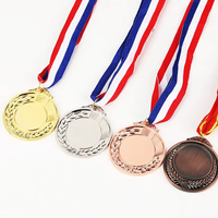 Médailles vierges bon marché en gros, logo de sublimation, médaille de récompense de course en alliage de zinc, médaille en métal de sport personnalisée avec logo imprimé
