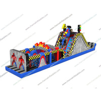 Parcours d'obstacles gonflable pour enfants, à thème de voiture de Course commerciale bon marché, à vendre