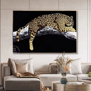 Art mural en porcelaine et verre avec diamants brillants, motif <span class=keywords><strong>panthère</strong></span> noire, design Art Déco - Product Image 2