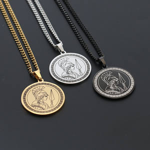 Collier 18kgp Prix compétitif Bijoux personnalisés Colliers pendentifs en acier inoxydable style européen Grèce Reine Vente en gros - Product Image 2