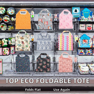 กระเป๋าช้อปปิ้งพับได้แบบประหยัด รุ่นขายดีประจำปี 2025 ราคาถูก เป็นมิตรกับสิ่งแวดล้อม ทำจากโพลีเอสเตอร์ สายสะพายยาว พิมพ์โลโก้ตามสั่ง - Product Image 2