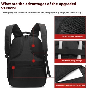 Heshi Ba lô máy tính xách tay chống nước dung tích lớn xu hướng thời trang Hàn Quốc cho nam học sinh trung học cơ sở phong cách Đại Học - Product Image 3