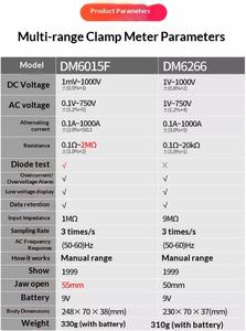 Pince ampèremétrique numérique Victory DM6266/6016B multimètre de gamme automatique accessoire de machines-outils essentielles - Product Image 5