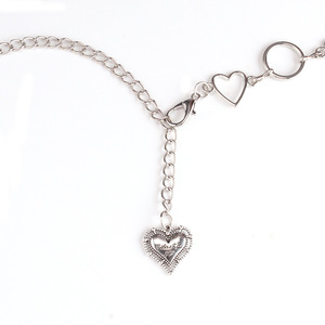 ห่วงโซ่เอวรูปหัวใจทำจากโลหะผสมสังกะสีแบบชั้นเดียวสไตล์ฮิปฮอปสีขาวทองแบบลำลอง - Product Image 3