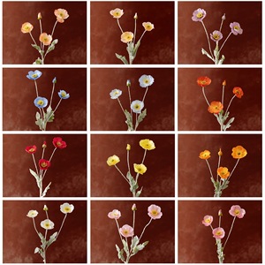Flor Artificial de Amapola CallaFloral, Rama Individual de Poliéster, Decoración para Interiores del Hogar - Product Image 5
