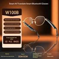 Nouvelles Lunettes Intelligentes W100B 2025 pour la Traduction IA, Lecture Multilingue, Musique, Sports, Étanche, Appels Téléphoniques