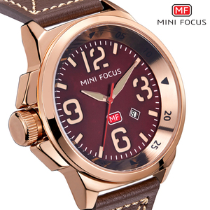 Reloj de Pulsera MINI FOCUS MF0004 de Cuarzo para Hombre, con Correa de Cuero, Visualización de Fecha, Diseño de Lujo para Zurdos, Gran Oferta - Product Image 6