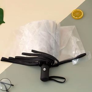 Parapluie pliant transparent POE au design moderne, style japonais, avec panneau en dentelle et cadre métallique, idéal pour la pluie - Product Image 4