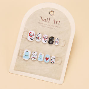 24 Piezas de Uñas Postizas Infantiles al por Mayor, Puntas de Dibujos Animados Lindas de Moda INS, Pegatinas de Uñas Falsas Desmontables para Niñas My Seven - Product Image 3