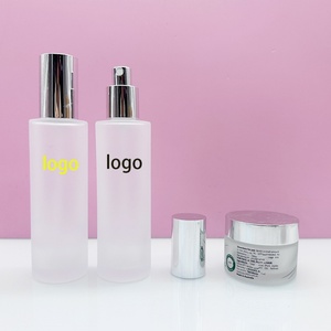 ชุดขวดเครื่องสำอางหรูหรา ขวดปั๊มแก้ว ขวดโหลแก้ว สำหรับบรรจุภัณฑ์เครื่องสำอาง ขวดโลชั่น ผลิตภัณฑ์ดูแลผิวกาย - Product Image 4