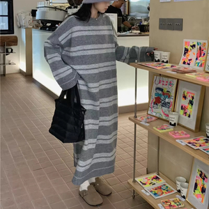 Maglioni invernali di alta qualità a <span class=keywords><strong>maglia</strong></span> lunga lunga e spessa Casual Pullover larghi Maxi <span class=keywords><strong>maglia</strong></span> coreana maglione abiti da donna - Product Image 1