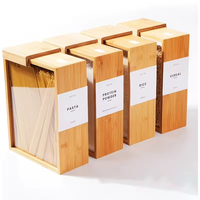Distributeur de nourriture moderne en bambou de 2 L pour l'organisation du comptoir de cuisine et du garde-manger