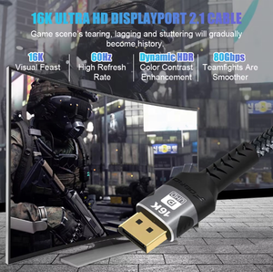 Cable DisplayPort 2.1 <span class=keywords><strong>de</strong></span> 16K, 30Hz, 8K 60Hz, 4K 120Hz, 32Gbps, Cable <span class=keywords><strong>de</strong></span> <span class=keywords><strong>Audio</strong></span> <span class=keywords><strong>y</strong></span> <span class=keywords><strong>Video</strong></span>, Adaptador Display Port 1.2 <span class=keywords><strong>para</strong></span> Laptop, HDTV, PC - Product Image 5